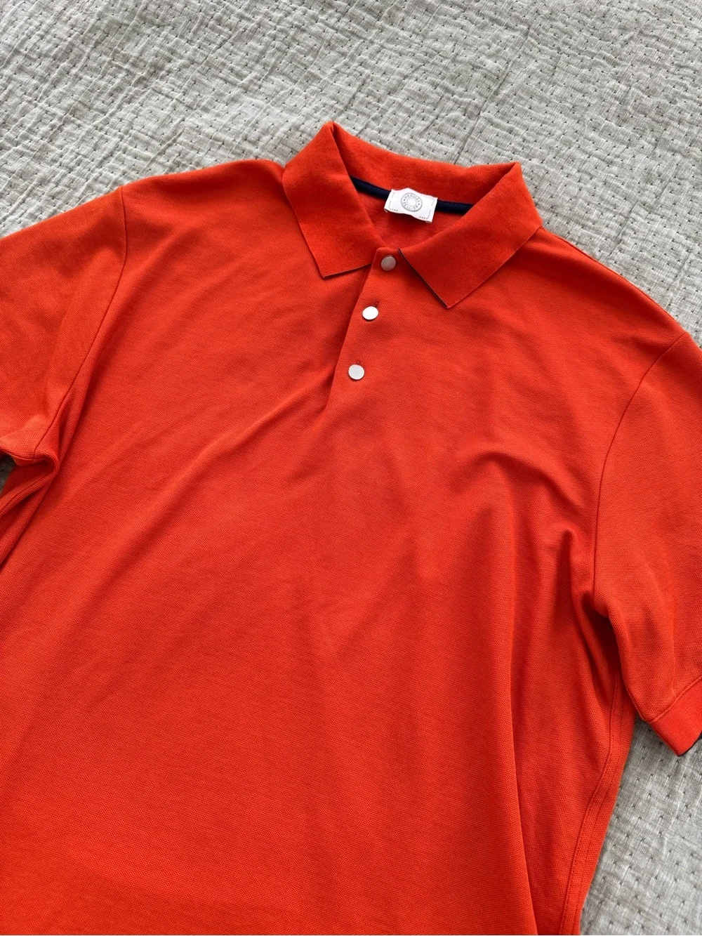 Hermès Sellier Button Stretch Pique Short Sleeve Men’s Polo ~ Made in Italy